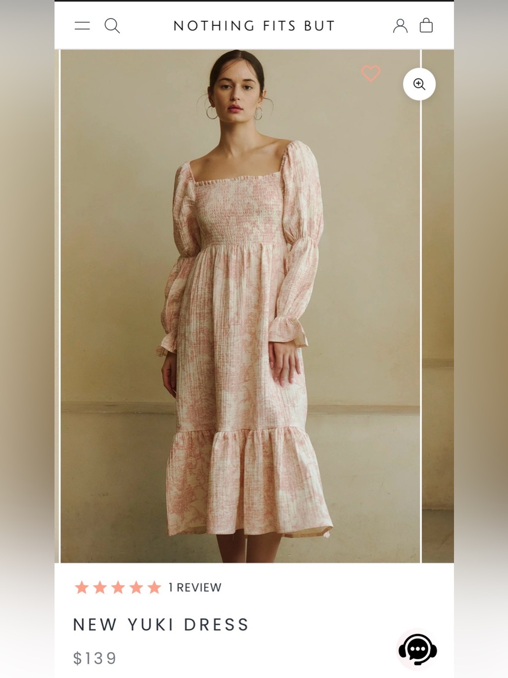 Nothing fits but Yuki dress pink toile dress